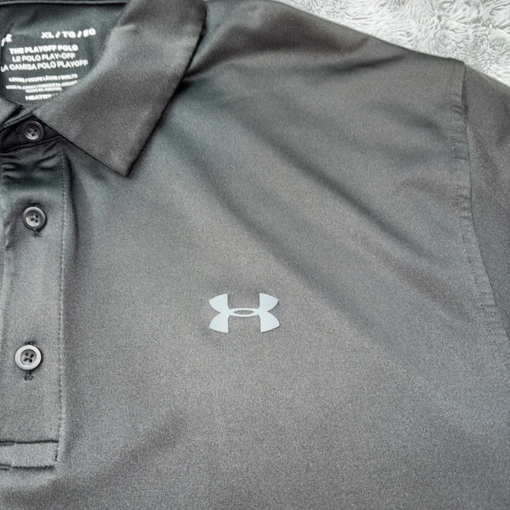 Under Armour Shirt Men's XL Playoff Polo Golf Short Sleeve Black - Picture 3 of 7